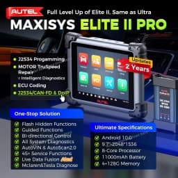 Autel MaxiSYS Elite II PRO Car Diagnostic Scanner Advanced ECU Programming Online Coding Tool, 45+ Services, 2-Year Free Update