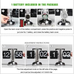 Automatically Flipping Clock with Time Page Turning.Full of Sense of Technology.For Home Decoration.Battery Included as Gift