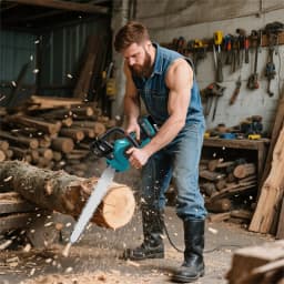 Bromose 12 Inch 3000W Brushless Electric Chainsaw Logging Saw Pruning Woodworking Garden Power Tool For Makita 18V Battery
