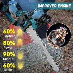 Bromose 12 Inch 3000W Brushless Electric Chainsaw Logging Saw Pruning Woodworking Garden Power Tool For Makita 18V Battery