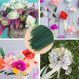 50-100Pcs Green Floral Wire Stems Flexible Iron For DIY Bouquets Flower Arrangement Crafting Supplies Wedding Party Home Decor