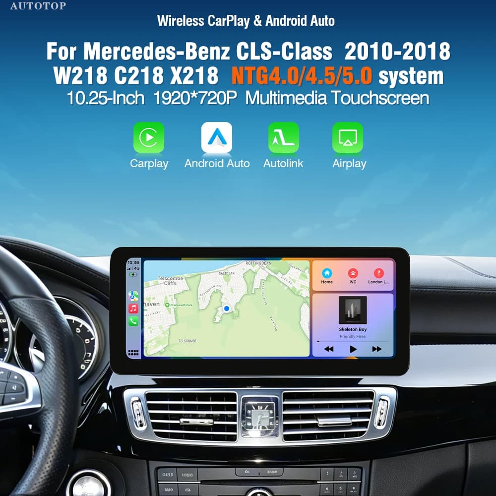 AUTOTOP 10.25" Touch Screen Linux Car Video Player For Mercedes Benz CLS W218 2010-2018 Wireless CarPlay Android Auto MirrorLink