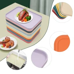 Pack of 20 Serving Trays, 10 Colours, Rectangular Tray, Quick Food Tray, Breakfast Tray, Suitable for Canteens, Cafeterias