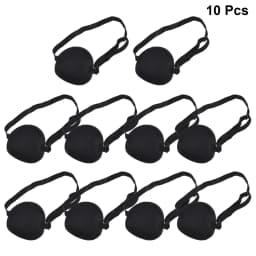10Pcs Eye Patch Amblyopia Correction Single Eye Blindfold Sponge Adjustable Elastic Buckle For Kids Black Health Care Treatment