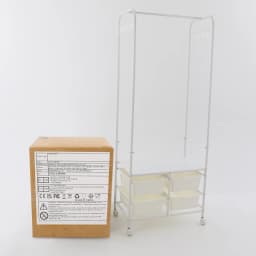 Rolling Clothes Rack, Clothing Rack with Wheels, Coat Rack with 4 Storage Boxes and 8 Hooks