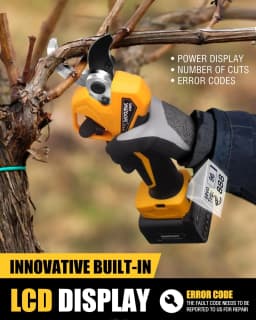 SWANSOFT 0-40mm Pruning Shear 1050W Brushless,dual 21V 4Ah battery Anti-Fatigue with Waist Bag for Grape Fruit Tree PRPU40