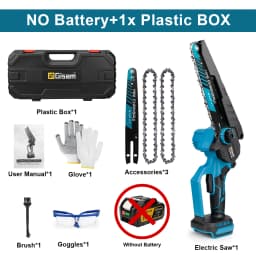 Gisam 8Inch Brushless Electric Chainsaw Cordless Woodworking Chain Saw Logging Cutter Power Tools For Makita 18V Battery Pins