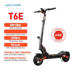 JOYOR T6E Scooter Electric with ABE Certification Double Disc Brake Scooter W/ Front and Rear Turn Signals E-Scooter