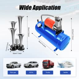 6L Air Compressor with 4 Air Horn Kit DC 12V Air Compressor Pump Air Horn Compressor 150psi Air Compressor System for Auto Repai