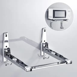 110.23 lbs Expandable Microwave Rack Wall-mounted Microwave Oven Shelf Stainless Steel Kitchen Microwave Bracket