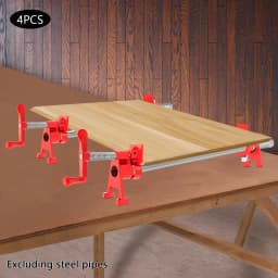 4PCS Wood Gluing Pipe Clamp Set 3/4" Woodworking Pipes Clamp Gluing & Drilling Tool