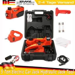 5 Ton Electric Car Jack Hydraulic Jack W/Electric Impact Wrench Built-in Inflatable Pump LED Light For SUV Sedan Truck Repair