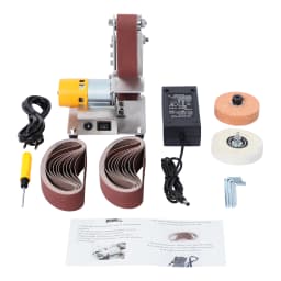 Mini Belt Sander 7-gear Speed Electric Bench Grinder Sanding Machine, 304 Stainless Steel Table Top Grinder Polisher