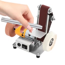 Mini Belt Sander 7-gear Speed Electric Bench Grinder Sanding Machine, 304 Stainless Steel Table Top Grinder Polisher