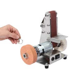 Mini Belt Sander 7-gear Speed Electric Bench Grinder Sanding Machine, 304 Stainless Steel Table Top Grinder Polisher