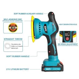 EAFC Car Polishers Wireless Automotive Polishing Machine Wax Tool Adjustable Speed 12V Electric Waxing Repairing with Battery