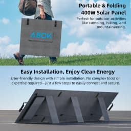 400W solar panel ABOK Monocrystalline Charger with MC4 Output IP68 flexible Waterproof for power station/RV/Camping/Home/Hiking