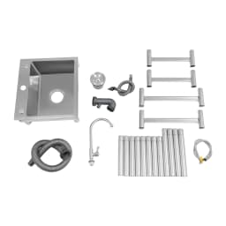 Large Capacity Stainless Steel Kitchen Sink with Faucet 360 ° Rotatable Faucet Low Noise 45*41*75cm
