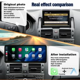AUTOTOP 12.3 Linux Multimedia Screen Wireless CarPlay For Mercedes Benz C-Class W204 S204 2008-2010 Android Auto Airplay BT GPS