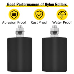 SucceBuy Gate Roller Guide Bracket 3" Sliding Gate Black Nylon Roller Coloring Zinc Painted with L-Shape Black Nylon 2 Pack