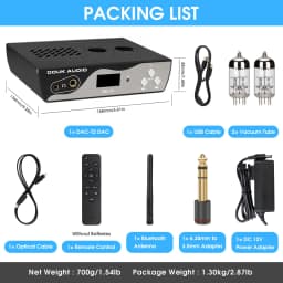 Nobsound DAC-T2 HiFi Valve Tube Preamp USB DAC Optical/Coaxial Converter Bluetooth 5.0 Receiver ES9038 Headphone Amp 24Bit/96K