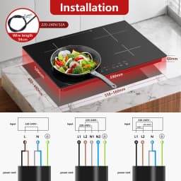 KICHPOWER 60 cm 4 Plates Touch Operation 1-99 min Timer Induction Hob