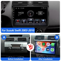 ESSGOO 10" 2DIN Android 13 Carplay Car Stereo Radio For Suzuki Swift 2003-2010 GPS Navigation FM WiFi BT RDS Multimedia Player 