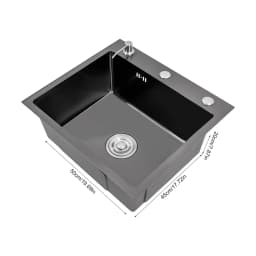 Kitchen Sink Black Stainless Steel Rectangle Sink Built-in Sink With Kitchen Soap Dispenser