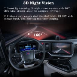AUTOTOP 1920×1080P AHD Car Front Rear Side Views Camera For RV Trailer Truck, IR LEDs 3D Night Vision, Waterproof 160°Wide Angle