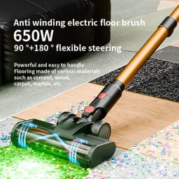 40kPa Brushless Motor Vacuum Cleaner 3 Gear Adjustment 1.2L LED Various Suction Head Accessories 50min 650W Vacuum Cleaners