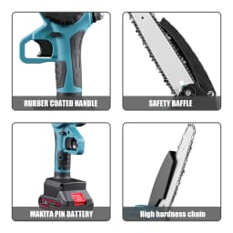8inch 3000W Cordless Electric Chainsaws Powerful Pruning Saw Woodworking Garden Trimming Saws Power Tools for Makita 18V Battery