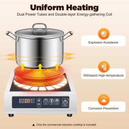 3500W Digital Induction Cooker w/ Digital Display Crystal Panel Professional Cooktop Cooker Induction Commercial Stove