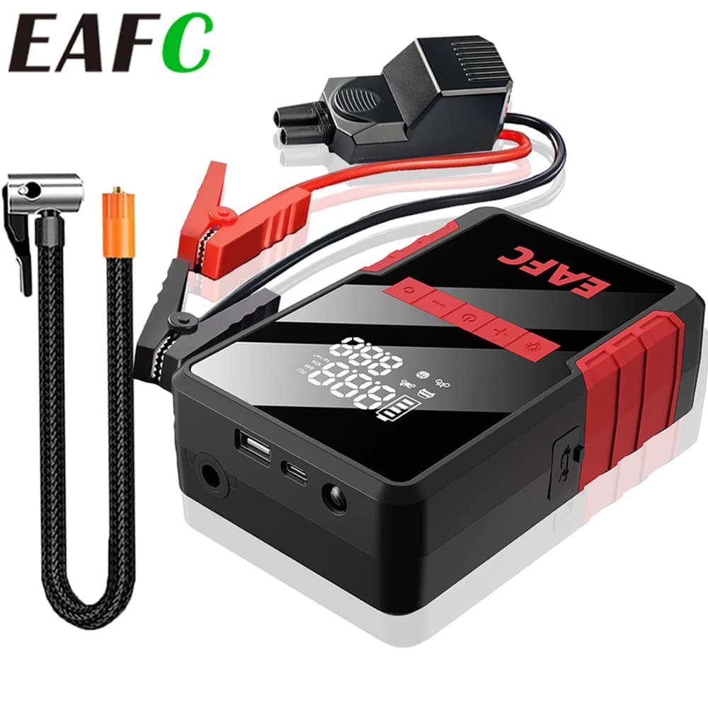 EAFC 4 In1 150PSI Pump Air Compressor Jump Starter 8000mAh Power Bank 1200A Emergency Battery Boost Digital Tire Inflator