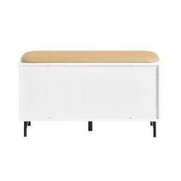Sobuy Fsr116-W Shoe Bench with Seating Surface and Sliding Doors, Storage Bench, Shoe Chest, Hallway Bench, Seating Dresser, Shoe Rack