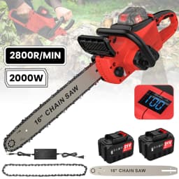 16Inch Brushless Cordless Electric Chainsaw With Automatic Oiler Anti-Slip Handle With 2 Battery Suitable For Garden Pruning