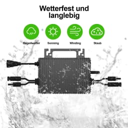 SUKFLOW 1000W Microinverter, Solar Micro Inverter with WLAN and Bluetooth, IP67 Waterproof, with 5m AC Cable for Balcony Power P