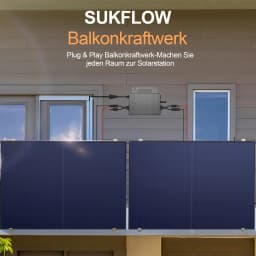 SUKFLOW 1000W Microinverter, Solar Micro Inverter with WLAN and Bluetooth, IP67 Waterproof, with 5m AC Cable for Balcony Power P