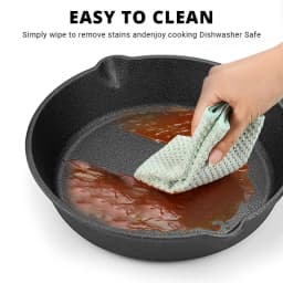 Cast Iron Cookware 4pcs Set,uncoated Chefs Pan Pre-Seasoned Frying Pans Safe Rust-Resistant Even Heat Distribution 14/16/20/26cm