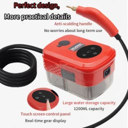 2500W High Pressure Steam Cleaner High Temperature Pressurized Steam Cleaning Machine Handheld Steam Home Kitchen Hood Cleaning