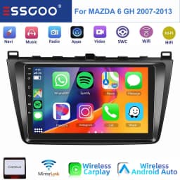 ESSGOO Android 14 or Android 15 For MAZDA 6 GH 2007-2013 9" Apple Carplay Android AUTO Car Stereo Radio GPS NAVI WIFI BT SWC FM