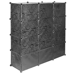Shoe Cabinet Shelf Made of Plastic with Plastic Door, 24 Cubic Meters, 8 Levels and 12 Doors, 120*30*120 cm