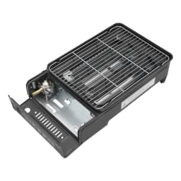 2200W Table Gas Grill, Portable Gas Grill W/ Grease Container& Carrying Bag, Camping Cooker Set for Terrace, Balcony& Garden