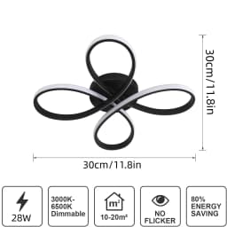 Modern LED Ceiling Light, 30W 3375LM Ceiling Lamp Fixture Lighting for Bedroom,Living Room,Dining Room, Kitchen,30cm