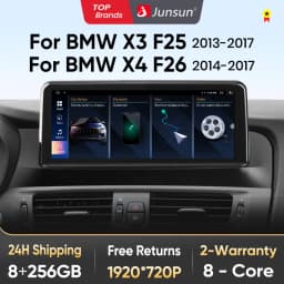 Junsun Wireless CarPlay Android Auto Car Radio Multimedia For BMW X3 F25 X4 F26 2013-2017 4G WiFi Audio Head Unit idrive Stereo