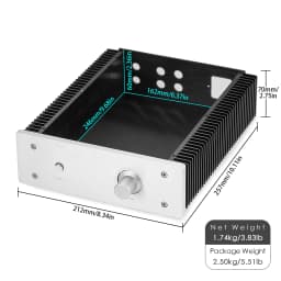 HiFi Amplifier Shell Aluminum Chassis Metal Case for DIY Amplifier Enclosure