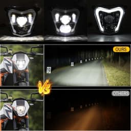 E-24 Motorcycle LED Headlight Assembly Dirt Bike Hi-Low Beam DRL Headlamp For KTM duke 690 2012-2019 690R 2013-2017 Plug&Play