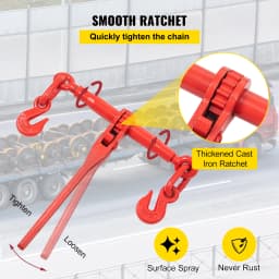 Succbuy Chain Load Binder 5/16" Tie Down Kit 6600LBS Includes 4 Ratchet Binders Grade 80 Chains Package for Hauling Towing