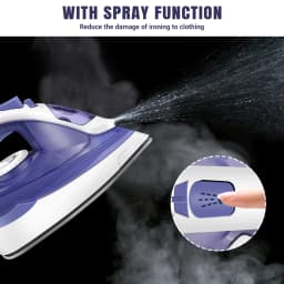 Home Electric Iron Portable Steam Iron, Non-Stick Stainless Soleplate, Temperature Regulation | Automatic Cleaning | Sprayer