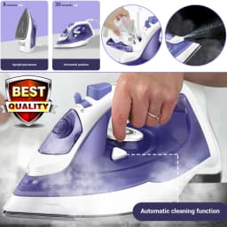 Home Electric Iron Portable Steam Iron, Non-Stick Stainless Soleplate, Temperature Regulation | Automatic Cleaning | Sprayer