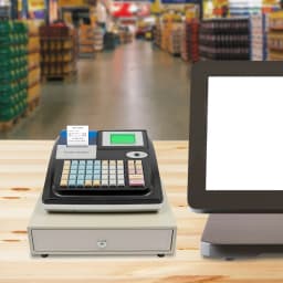 48 Keys Electronic Cash Register Double Screen Display Cash Register POS printer Thermal Printer Support RS232/USB